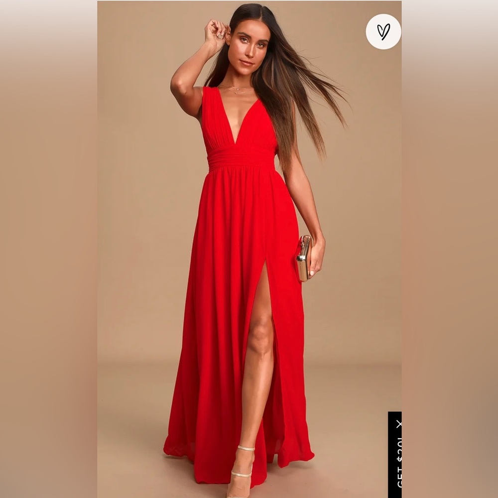 Lulus heavenly hues maxi formal dress red size small